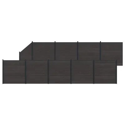 vidaXL Plošča ograje 10 pcs WPC in aluminij Črna