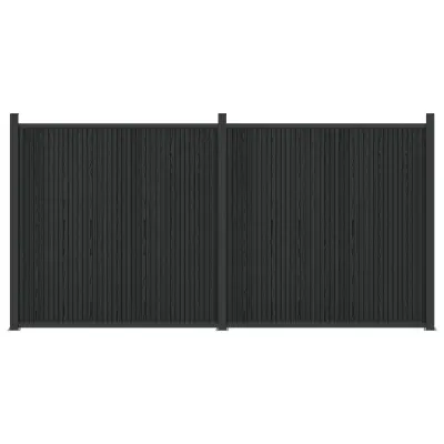 vidaXL Plošča ograje 2 pcs WPC in aluminij Črna