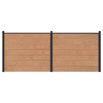 vidaXL Plošča ograje 2 pcs WPC in aluminij Rjava