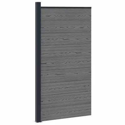 vidaXL Plošča ograje WPC in aluminij Siva