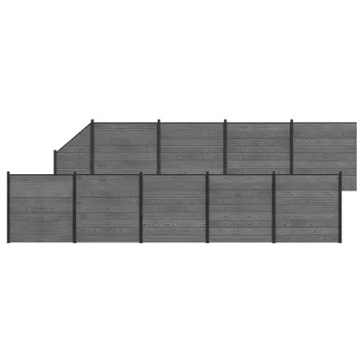 vidaXL Plošča ograje 10 pcs WPC in aluminij Siva