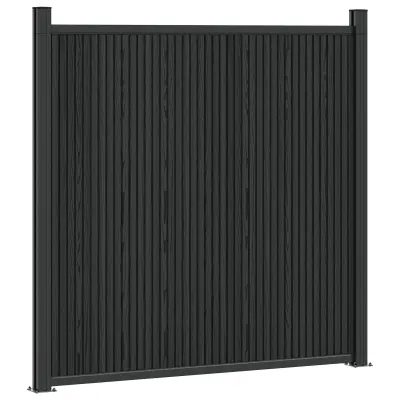 vidaXL Plošča ograje WPC in aluminij Črna