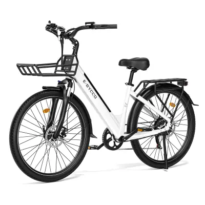 Električno kolo za odrasle E.BYCCO V1 – 36V 15,6Ah odstranljiva baterija, 28" za mesto, belo
