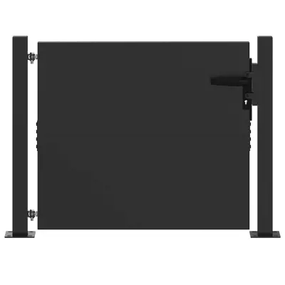 vidaXL Vrtna vrata Črna 110 x 105 cm Prašno lakirano jeklo