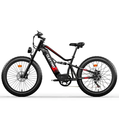 CLEYTRO ES7 Fat električno kolo, 48V 18Ah odstranljiva baterija, 26", črna