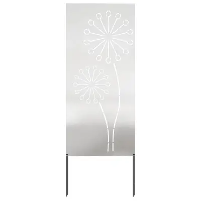 vidaXL Zaslon za zasebnost v vrtu srebrna 50 x 140 cm Nerjaveče jeklo