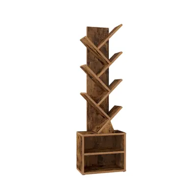 Knjižna polica v obliki drevesa 20,3x38x123,2 cm rjava