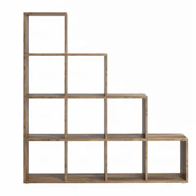 Knjižna omara 10 predelkov 29x129,5x129,5 cm rjava