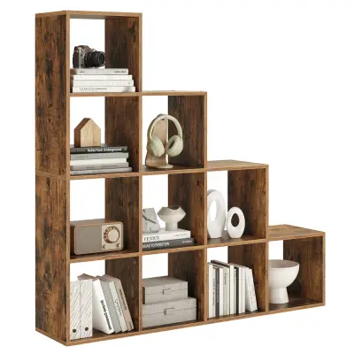 Knjižna omara 10 kockastih predelkov 129,5x29x129,5 cm Bela
