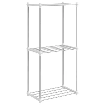 vidaXL Tubular Shelf s shranjevanjem Bela 42,5 x 27 x 91,5 cm Aluminij