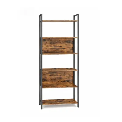 Knižna omara 6 odprtih polic 60x24x186 cm rjava