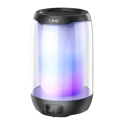 LinQ, 5W LED RGB Bluetooth Mini zvočnik Kompaktni prenosni vodoodporni IPX6, Črna