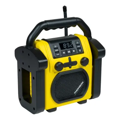 THOMSON, 30W Bluetooth gradbeni zvočnik s funkcijo PLL FM radia, Črna / Rumena