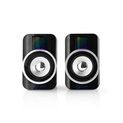 Nedis, Gaming Stereo 2.0 USB 30W RGB kompaktni zvočnik, Črna