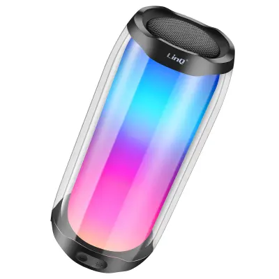 LinQ, Večbarvni Bluetooth LED RGB zvočnik Vodotesen IPX6 Zmogljiv zvok 8W, Črna