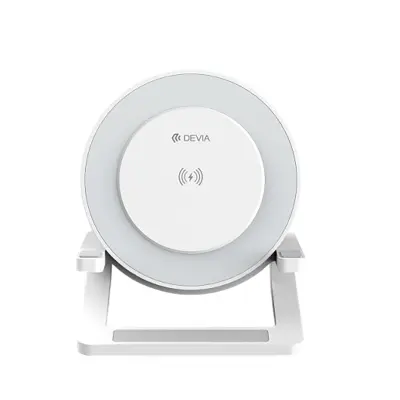 Devia, Zvočnik Bluetooth 5.2 z nočno lučko in 15W indukcijskim polnilnikom, Bela