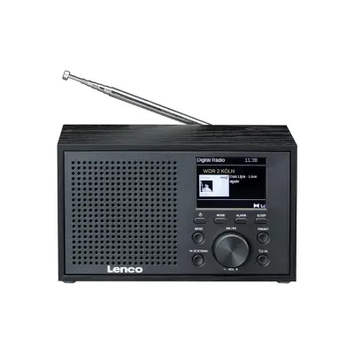 Lenco, Radio DAB/DAB+/FM/Bluetooth 5.0 3W LCD zaslon dvojna budilka, Črna