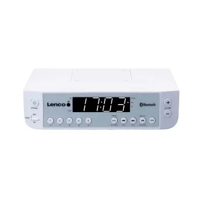 Lenco, Kuhinjski radio Bluetooth/FM z zaslonom LCD Model KCR-100, Bela