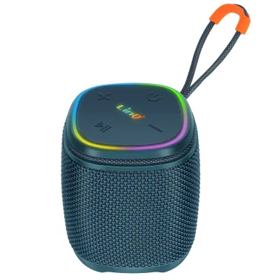 LinQ, Mini Brezžični Zvočnik Bluetooth 5W Vodoodporen IPX6 z LED Osvetlitvijo, Modra