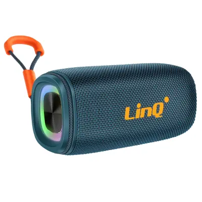 LinQ, 8 W prenosni vodoodporni Bluetooth zvočnik IPX6 z večbarvno LED, Modra