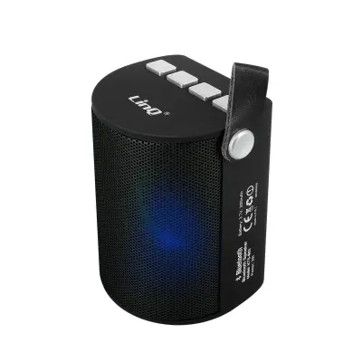 LinQ, Brezžični zvočnik Prenosni Bluetooth LED, Črna
