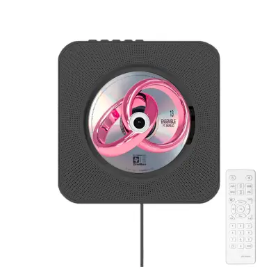 Stenski CD predvajalnik Cancale z daljinskim upravljalnikom Bluetooth 5.0 FM radio, Črna