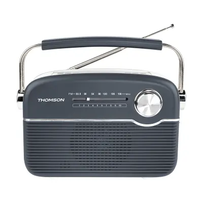 THOMSON, Analogna radijska postaja Združljiva z Bluetooth DAB/DAB+/FM s solarnim in USB-C polnjenjem, Siva