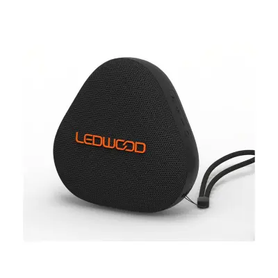 Ledwood, 15W prenosni zvočnik Bluetooth z vodoodpornim okoliškim LED-zaslonom, Črna