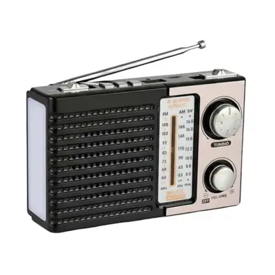 Prenosni večpasovni radiosprejemnik FM / MW / SW s teleskopsko anteno, Zlata