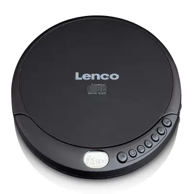 Lenco, Prenosni predvajalnik CD, CD-R/RW s funkcijo polnjenja, Črna