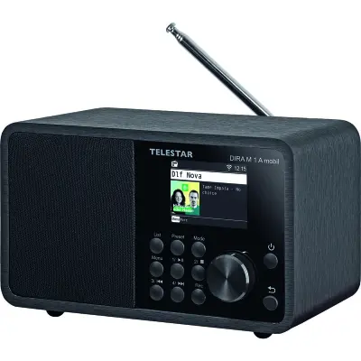 Telestar, Prenosni brezžični mono radio DAB+ / FM / internet / Bluetooth DIRA M 1 A, Črna