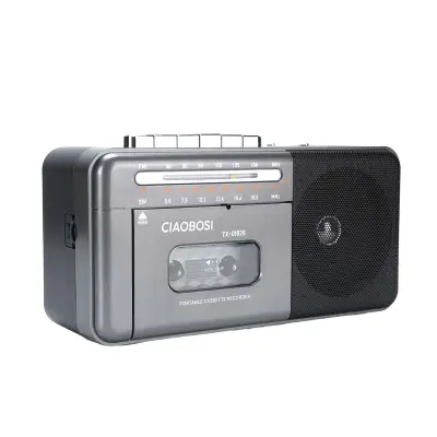 Retro radio z Bluetooth predvajalnikom kaset in AM/FM/SW tunerjem, Temno siva