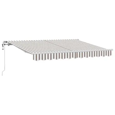 vidaXL Vlečna tenda Svetlo siva in bela. 600 × 300 cm