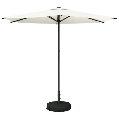 vidaXL Vrtni dežnik 270 x 270 cm Poliester Pravokotna Krem