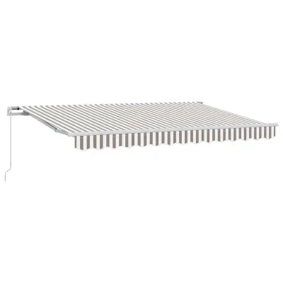 vidaXL Vlečna tenda Svetlo siva in bela. 5 x 3 m