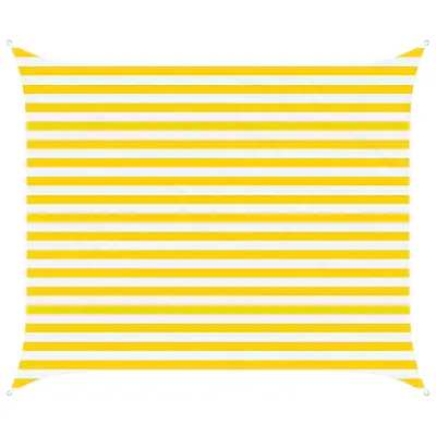 vidaXL Sončno platno Rumena in Bela 2,5 x 3 m 100% poliester Oxford