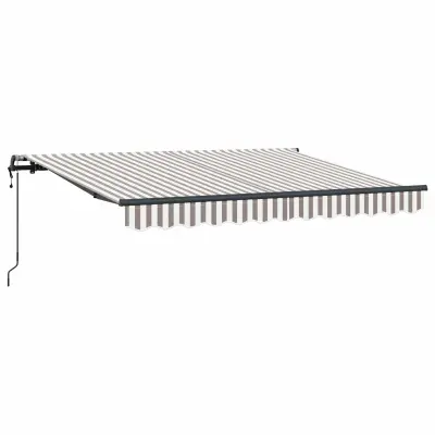 vidaXL Retraktilna tenda Svetlo siva in bela. 500 × 350 cm