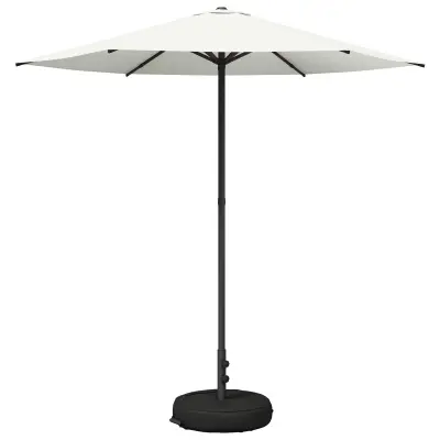 vidaXL Vrtni dežnik 230 x 230 cm Poliester Pravokotna Krem