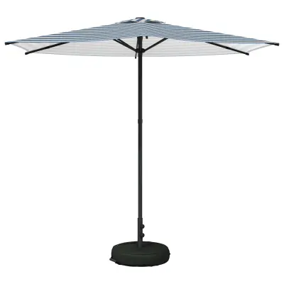 vidaXL Vrtni dežnik 270 x 270 cm Poliester Pravokotna Modra in bela