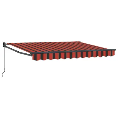 vidaXL Vlečna tenda Oranžna, Črna in Rumena 3,5 x 2 m