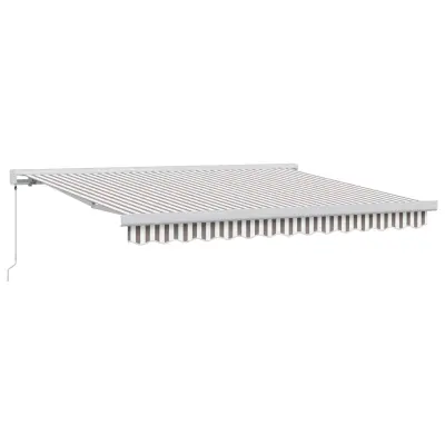 vidaXL Retraktilna tenda Svetlo siva in bela. 500 × 300 cm