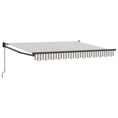 vidaXL Vlečna tenda Svetlo siva in bela. 3 x 2,5 m