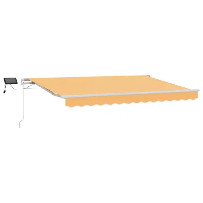 vidaXL Retraktilna tenda Peščena 500 × 300 cm Tkanina in jeklo