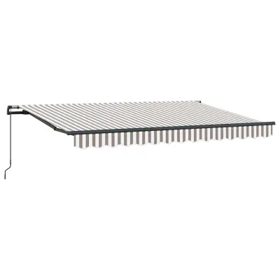 vidaXL Retraktilna tenda Svetlo siva in bela. 600 × 350 cm