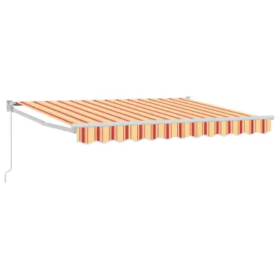 vidaXL Vlečna tenda Rumena, Oranžna in Bela 3 x 2 m