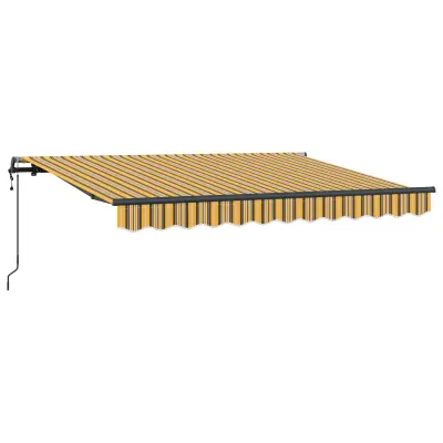 vidaXL Retraktilna tenda Rumena in Siva 250 x 200 cm blago