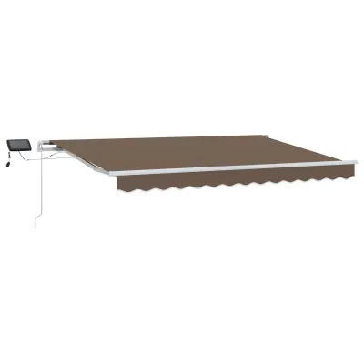 vidaXL Retraktilna tenda Taupe 500 × 300 cm Tkanina in jeklo