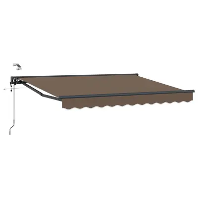 vidaXL Električni zložljiv senčnik Taupe 5 x 3 m