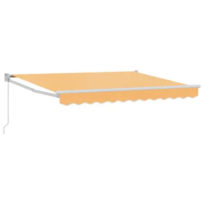 vidaXL Vlečna tenda Peščena 4 × 3 m 100% poliester in aluminij
