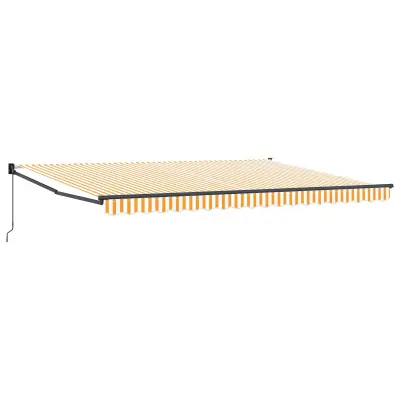vidaXL Vlečna tenda Rumena in bela 4 x 2 m 100% poliester in aluminij